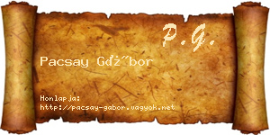 Pacsay Gábor névjegykártya
